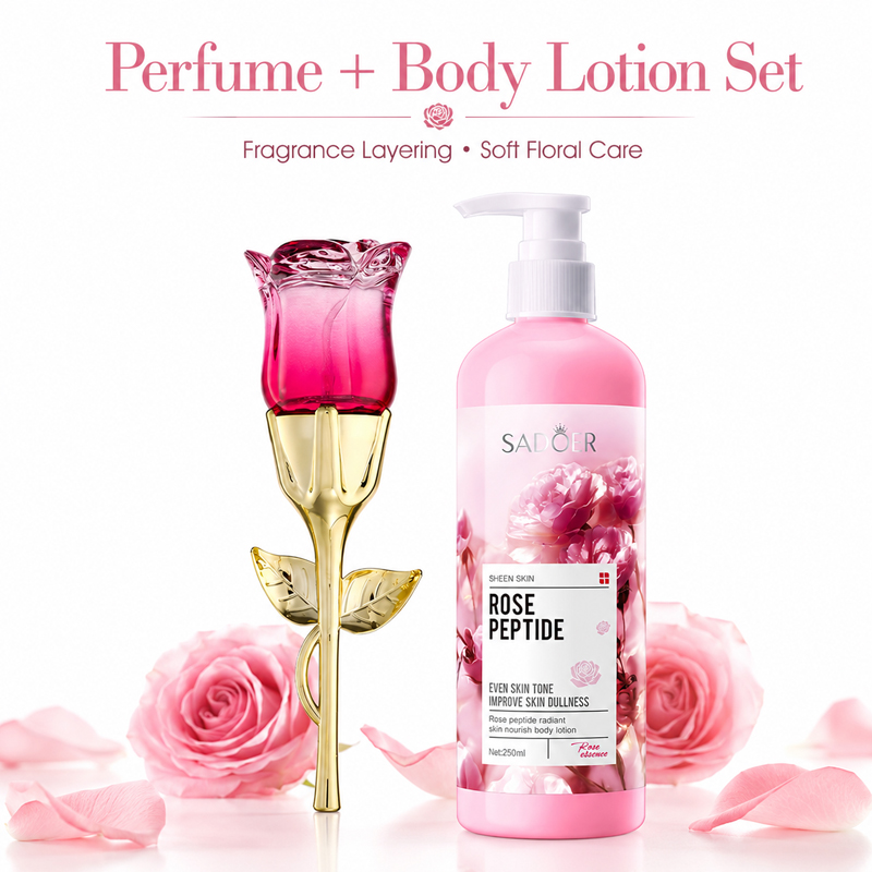 Women'S Perfume Rose Fragrance - Rose Perfume & Body Lotion Set