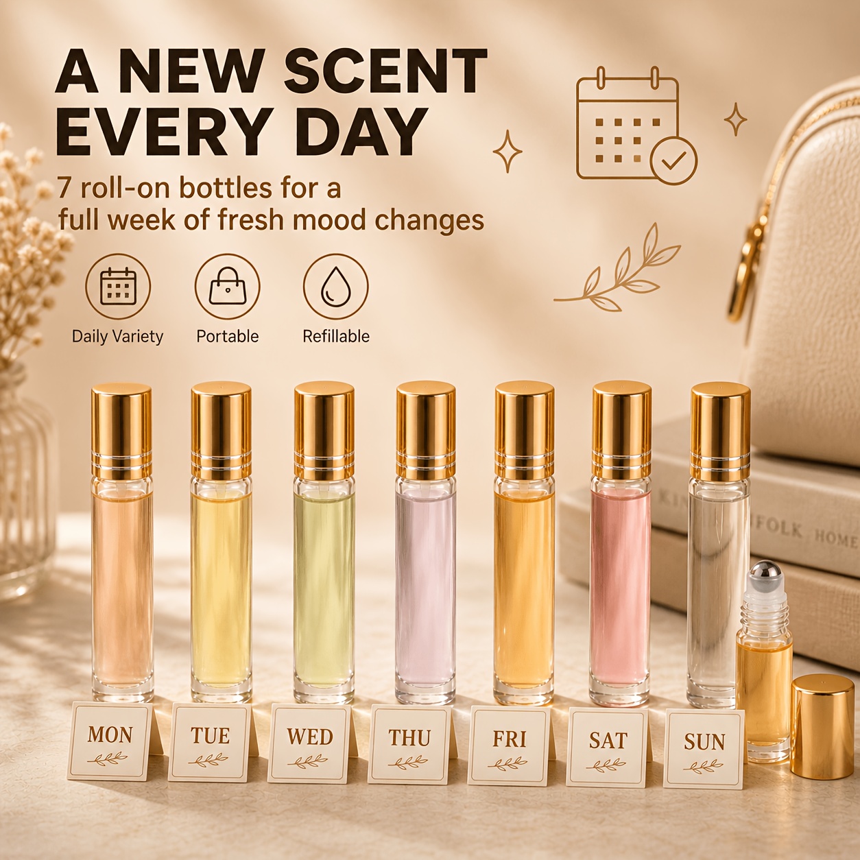 7/14pcs Glass Roll on Bottle 1 - Attar Oil Roll On 评论和价格
